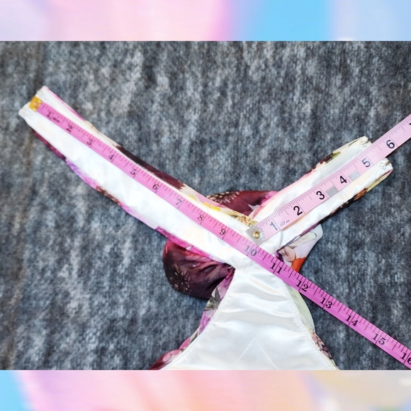 Mac Duggal ASYMMETRICAL RUFFLED HALTER FLORAL GOWN size 14 - Picture 13 of 14